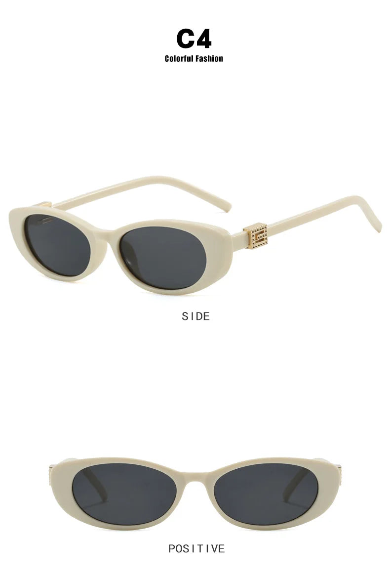 Retro Oval Frame Sunglasses