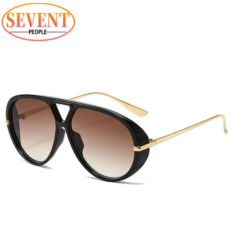 Oversized Oval Punk Pilot Sunglasses