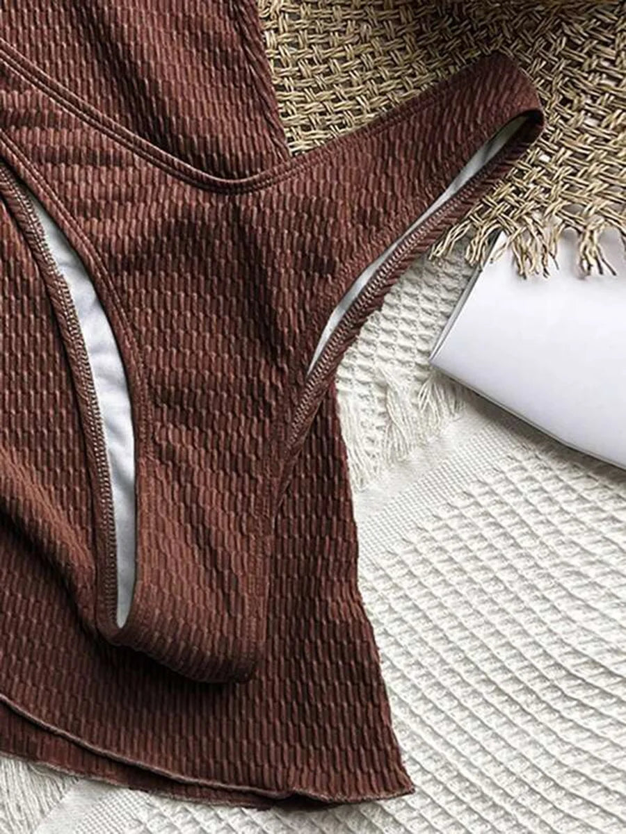 Sun-kissed Texture Swim Set