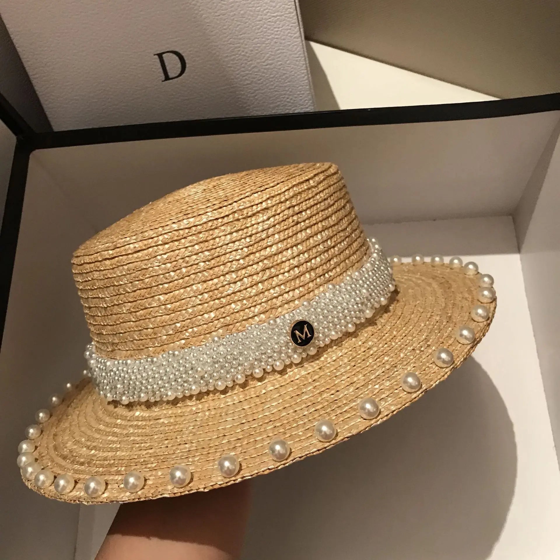 2024 Summer Straw Hat Beach Hat Women's Seaside Sun Hat Vacation Bow Ribbon Flat Top Big Brim Straw Hat praia 모자