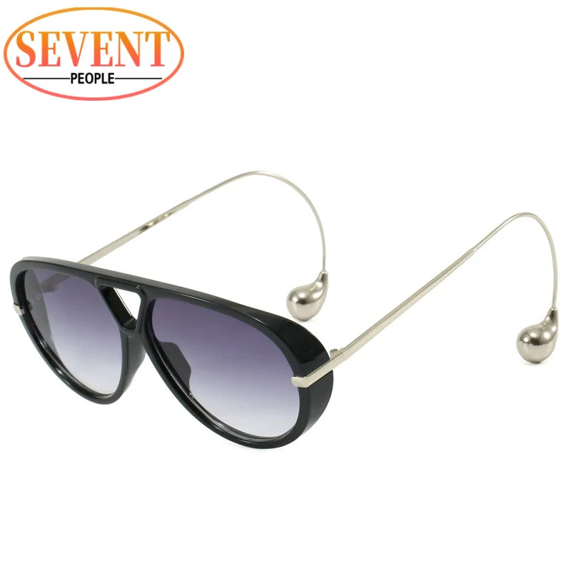 Oversized Oval Punk Pilot Sunglasses