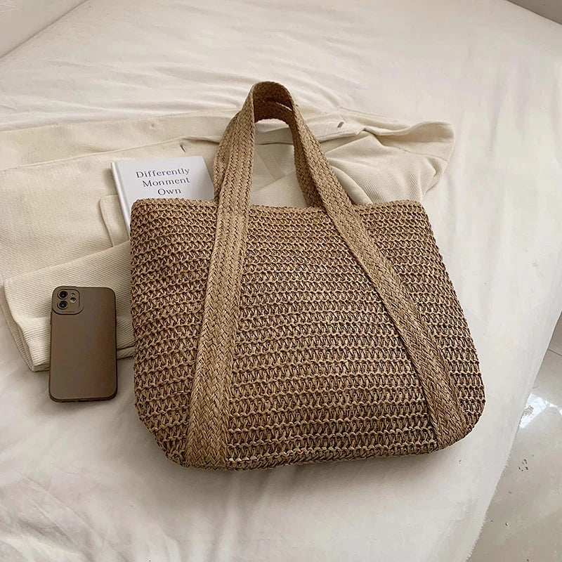 Straw Weave Tote Bag