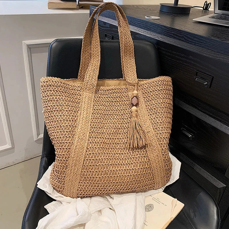 Straw Weave Tote Bag