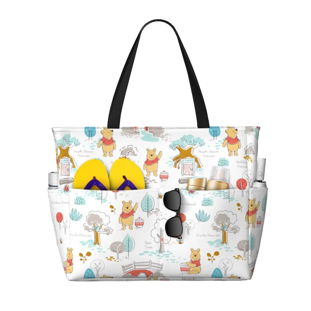 Winnie The Pooh Large Beach Tote Bag