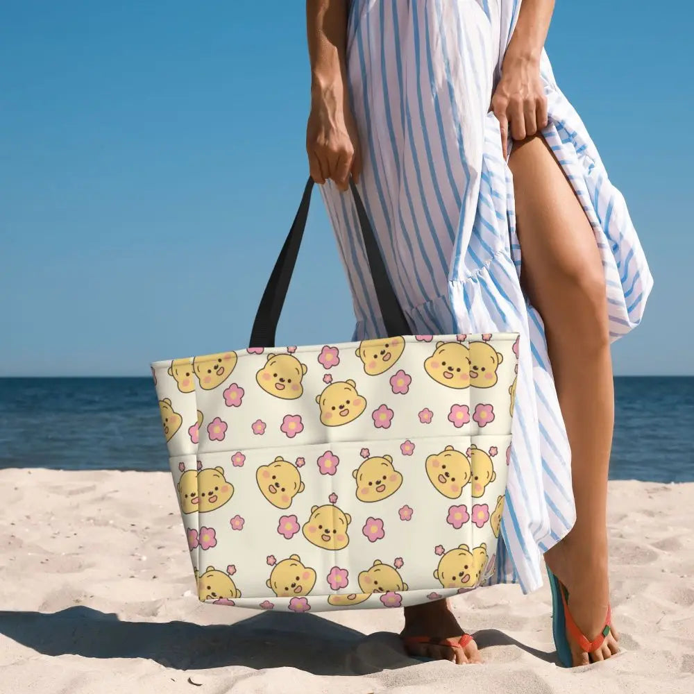 Winnie The Pooh Large Beach Tote Bag