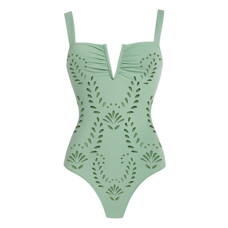 Laser Cutting Flower Swimsuit
