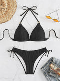 Solid Low Waist Sexy Two Piece Swimsuit