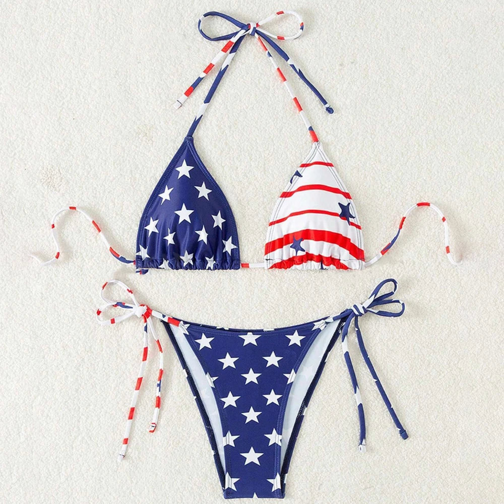 USA Flag Print Bikini