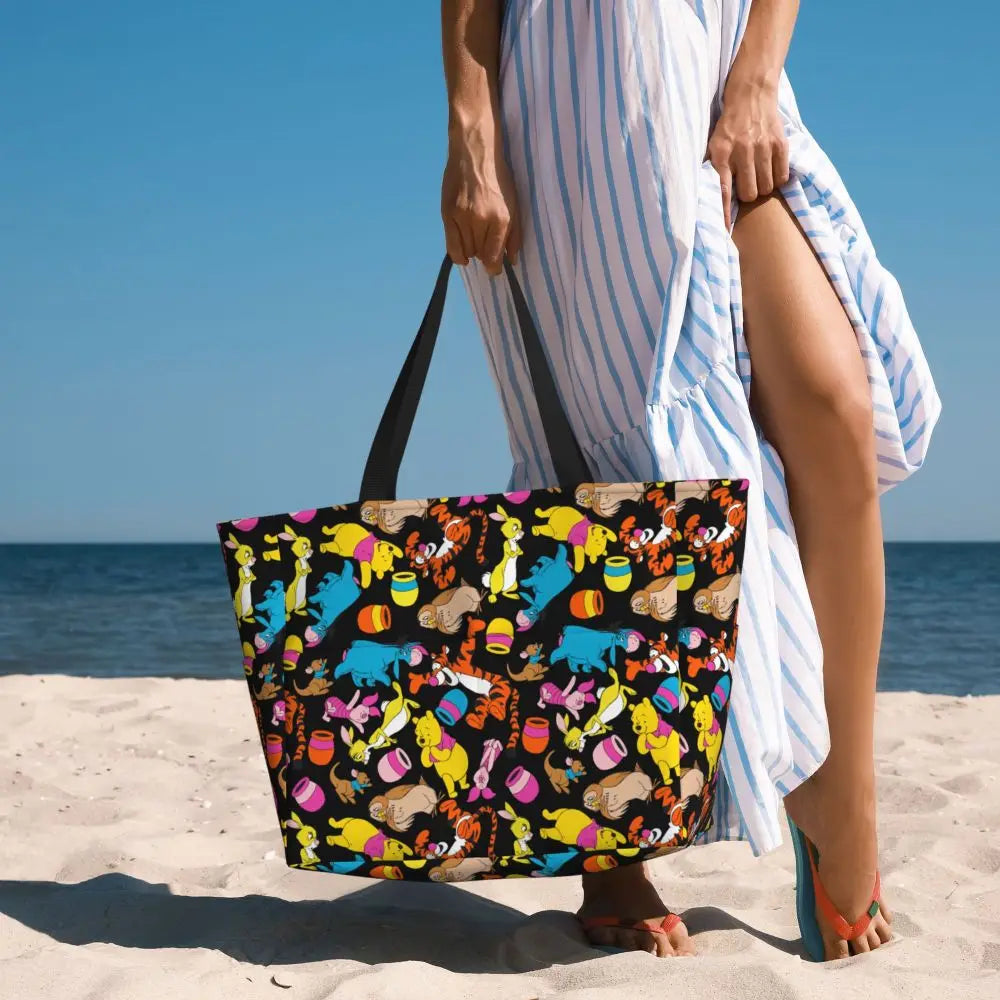 Winnie The Pooh Large Beach Tote Bag