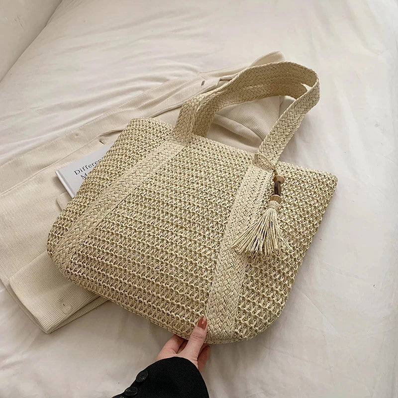 Straw Weave Tote Bag