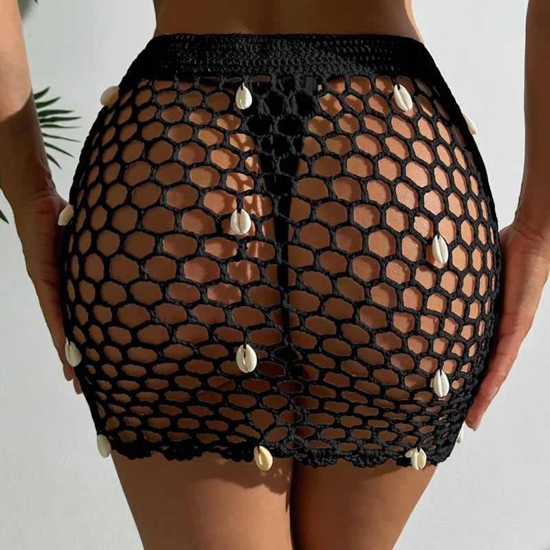 Handmade Crochet Drawstring Bikini Cover-Ups