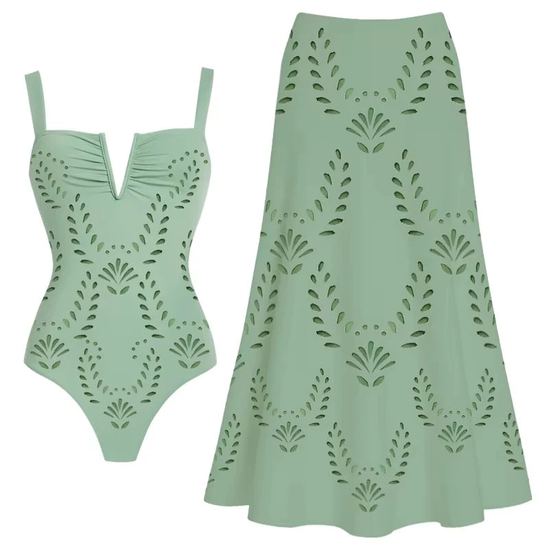 Laser Cutting Flower Swimsuit