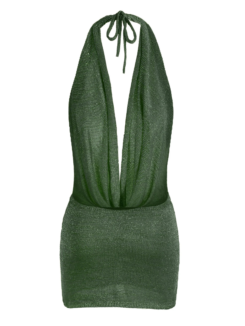 Bright Silk Backless Knit Beach Mini Dress