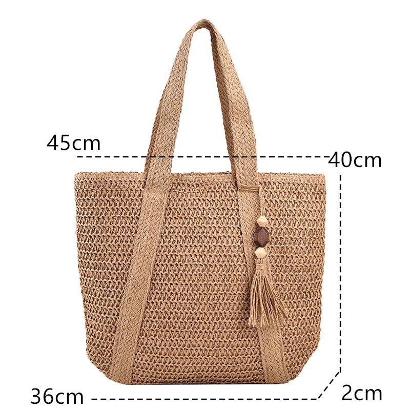 Straw Weave Tote Bag