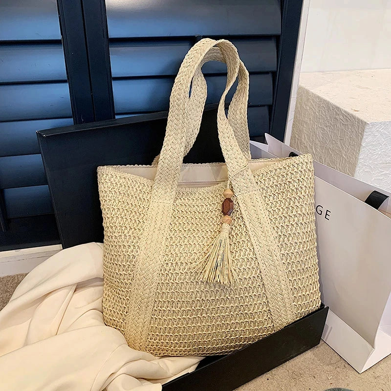 Straw Weave Tote Bag