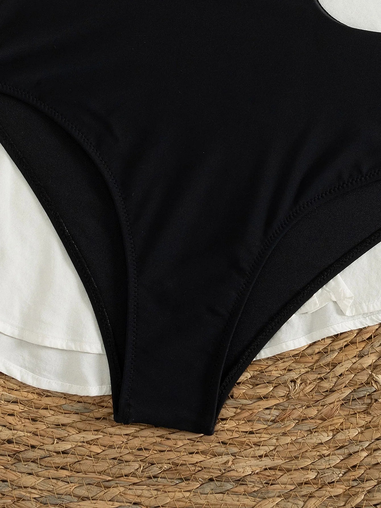 Women's Black One-Piece Swimsuit, Crisscross Back Cutout Design Slim Fit Bathing Suit for Beach Vacation