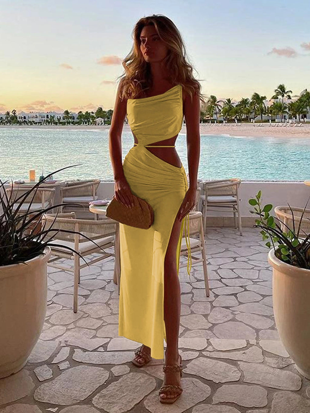 Golden Mirage Cutout Dress