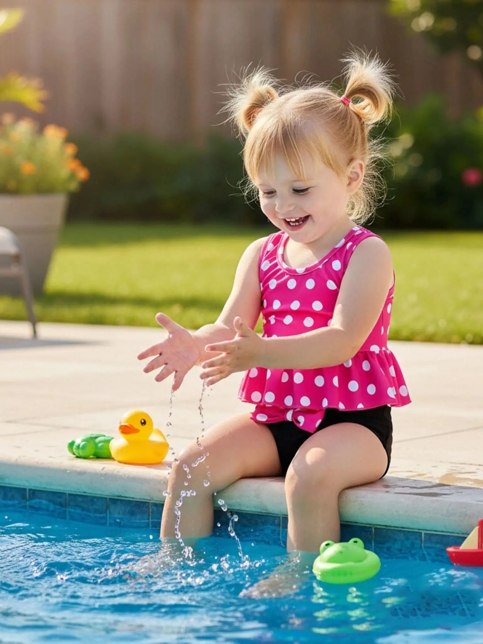 Toddler Girl Polka Dot Two Piece Swimsuit