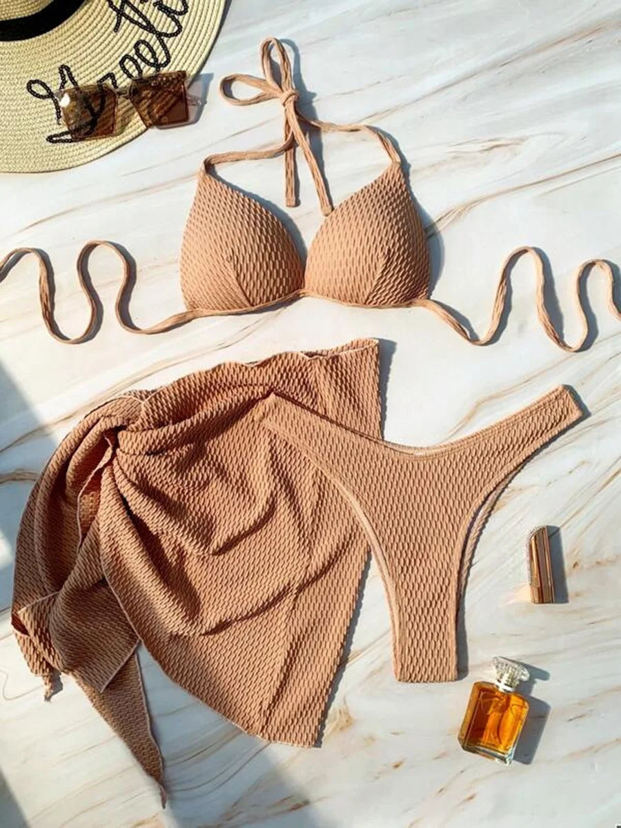 Sun-kissed Texture Swim Set