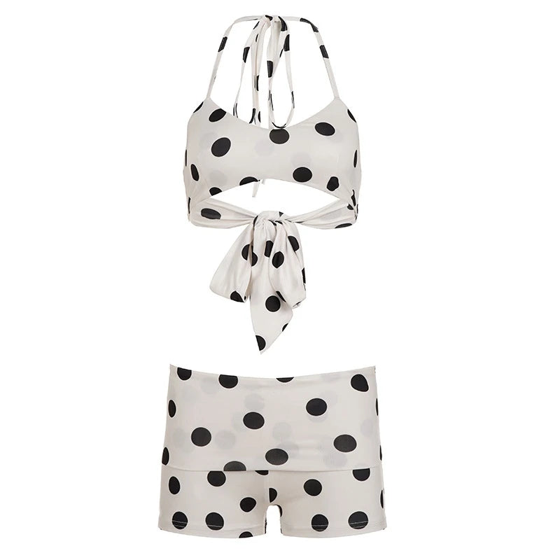 Polka Dot Bikini Shorts Set