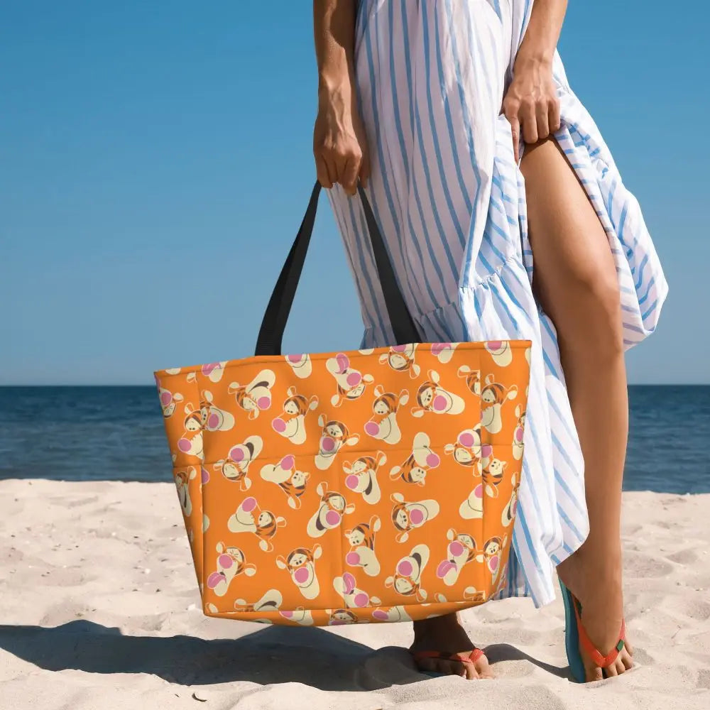 Winnie The Pooh Large Beach Tote Bag