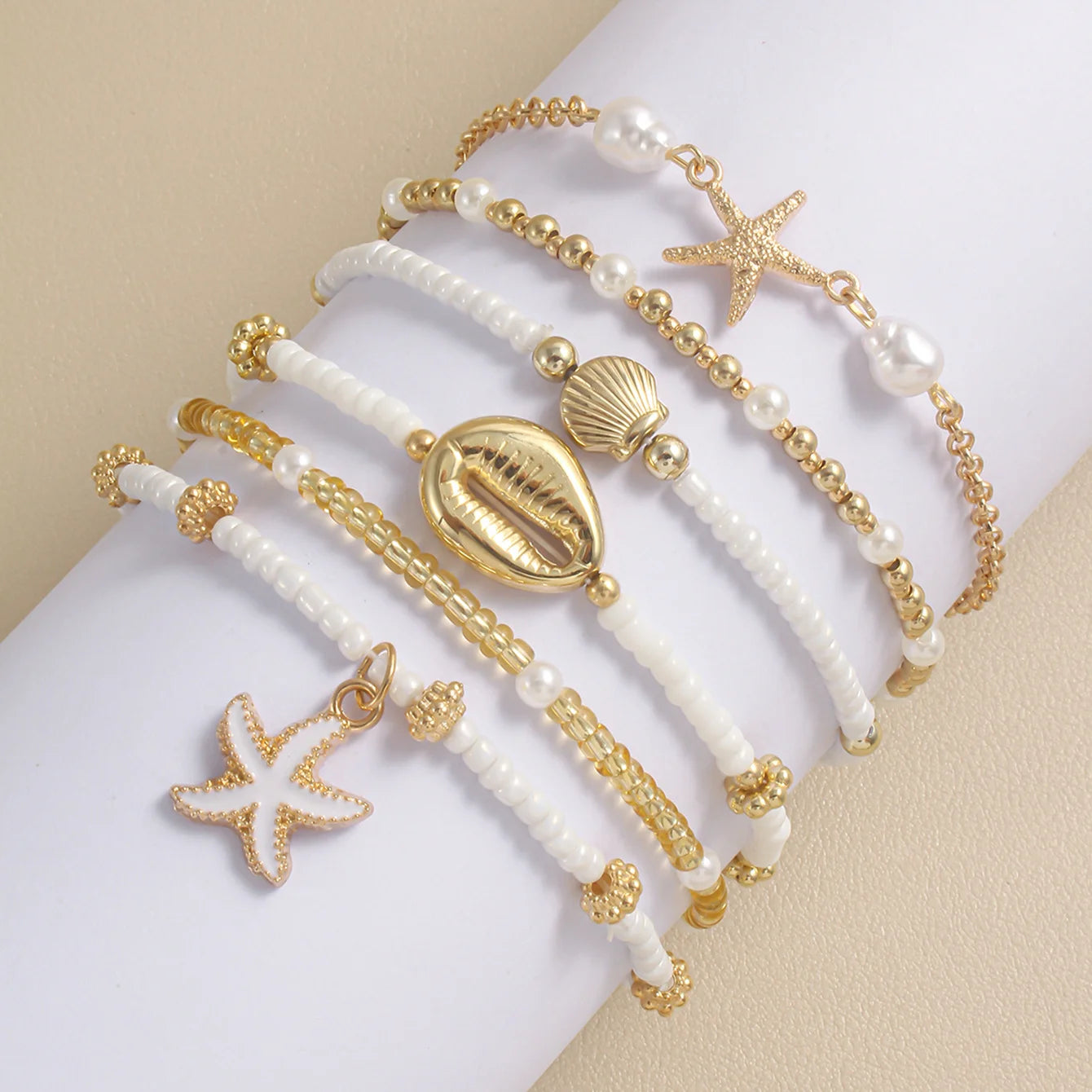 Bohemian Shell Starfish Bead Bracelet