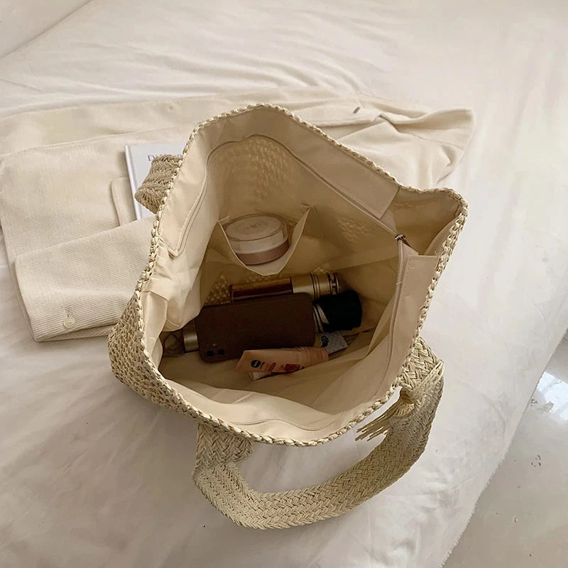 Straw Weave Tote Bag