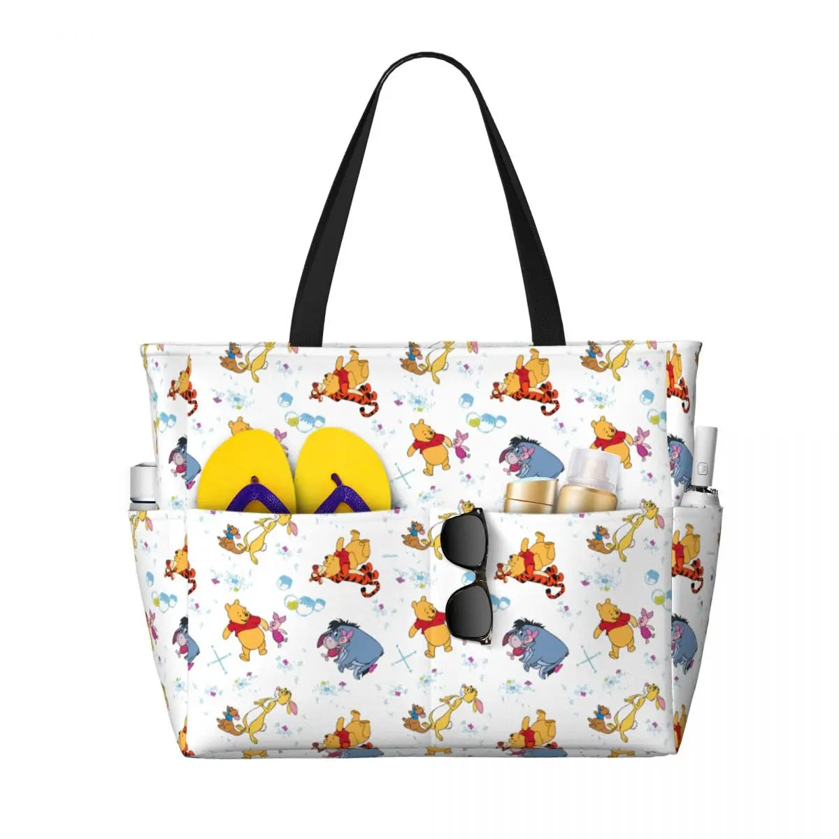 Winnie The Pooh Large Beach Tote Bag