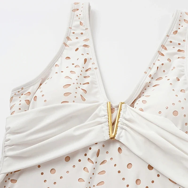 Laser Cutting Flower Swimsuit