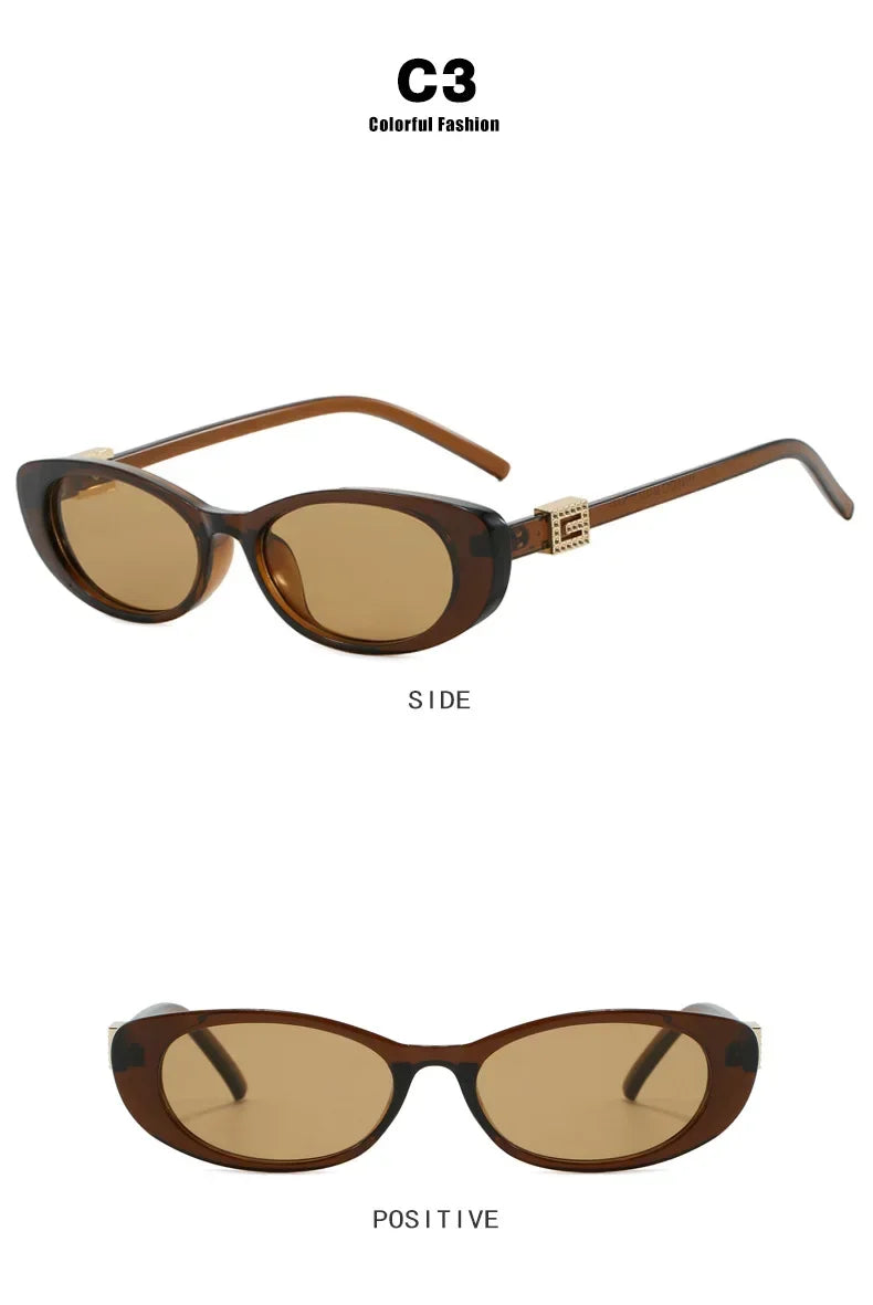 Retro Oval Frame Sunglasses