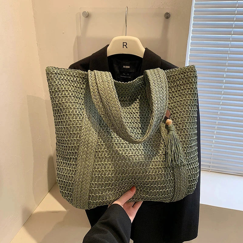 Straw Weave Tote Bag