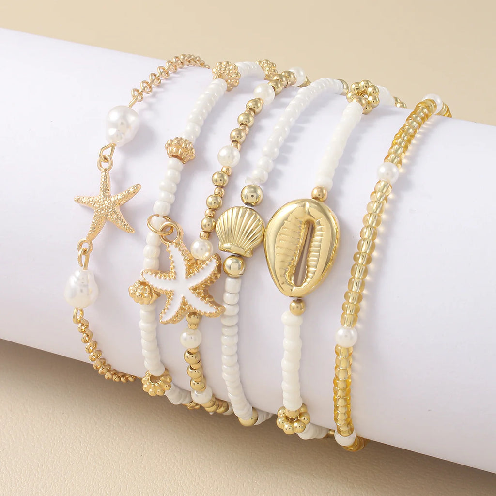 Bohemian Shell Starfish Bead Bracelet