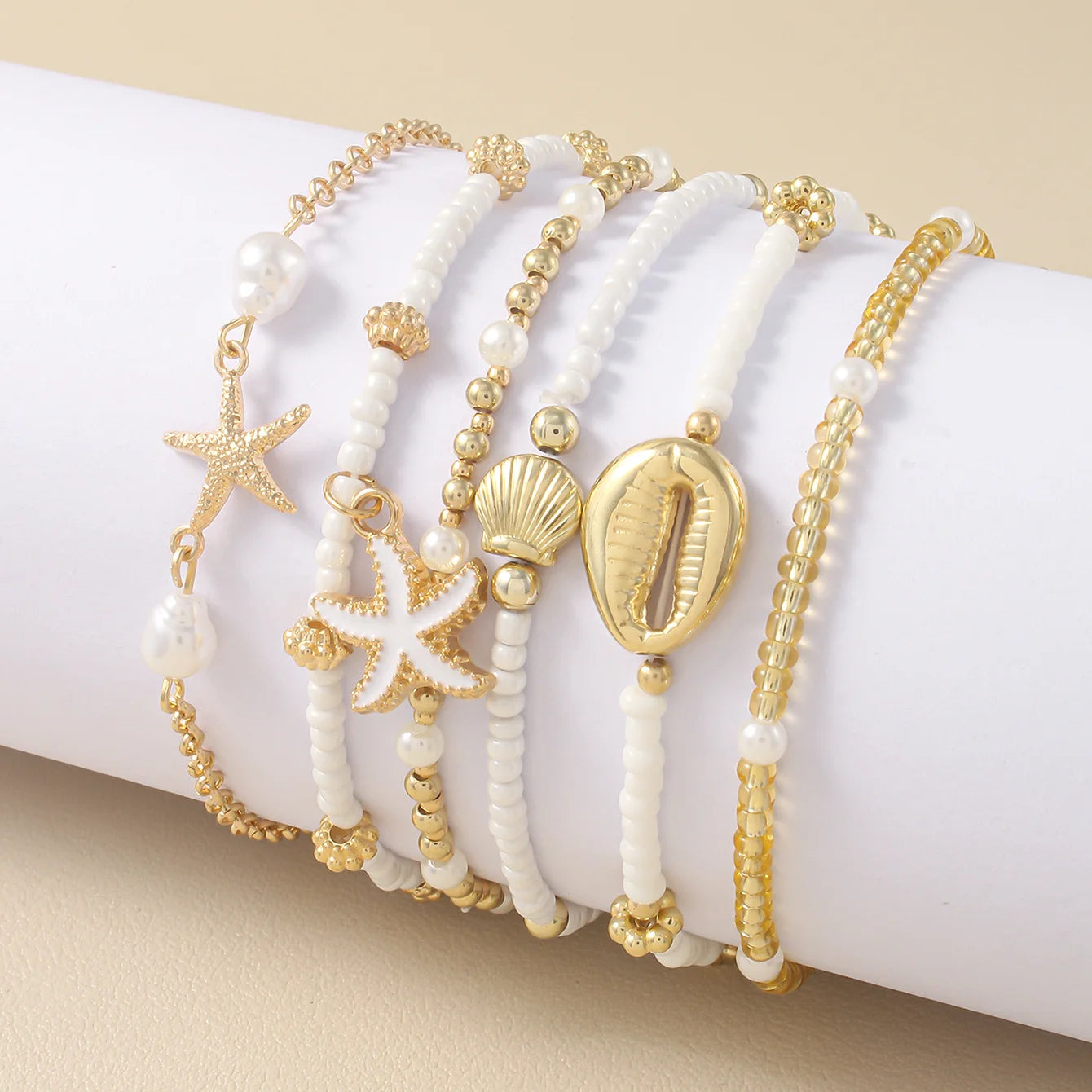 Bohemian Shell Starfish Bead Bracelet