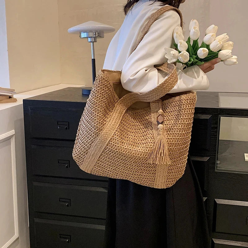 Straw Weave Tote Bag
