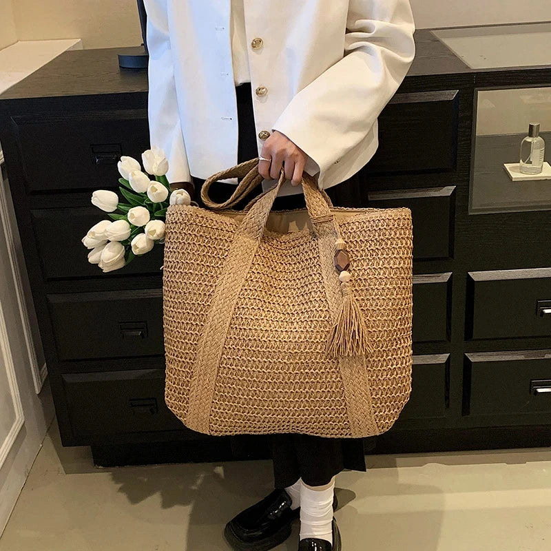 Straw Weave Tote Bag