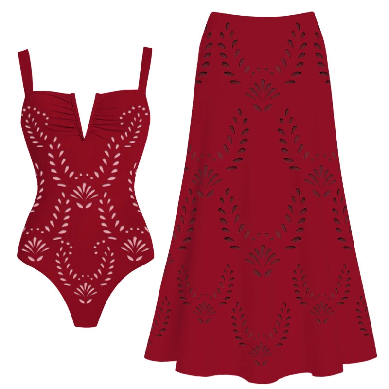 Laser Cutting Flower Swimsuit