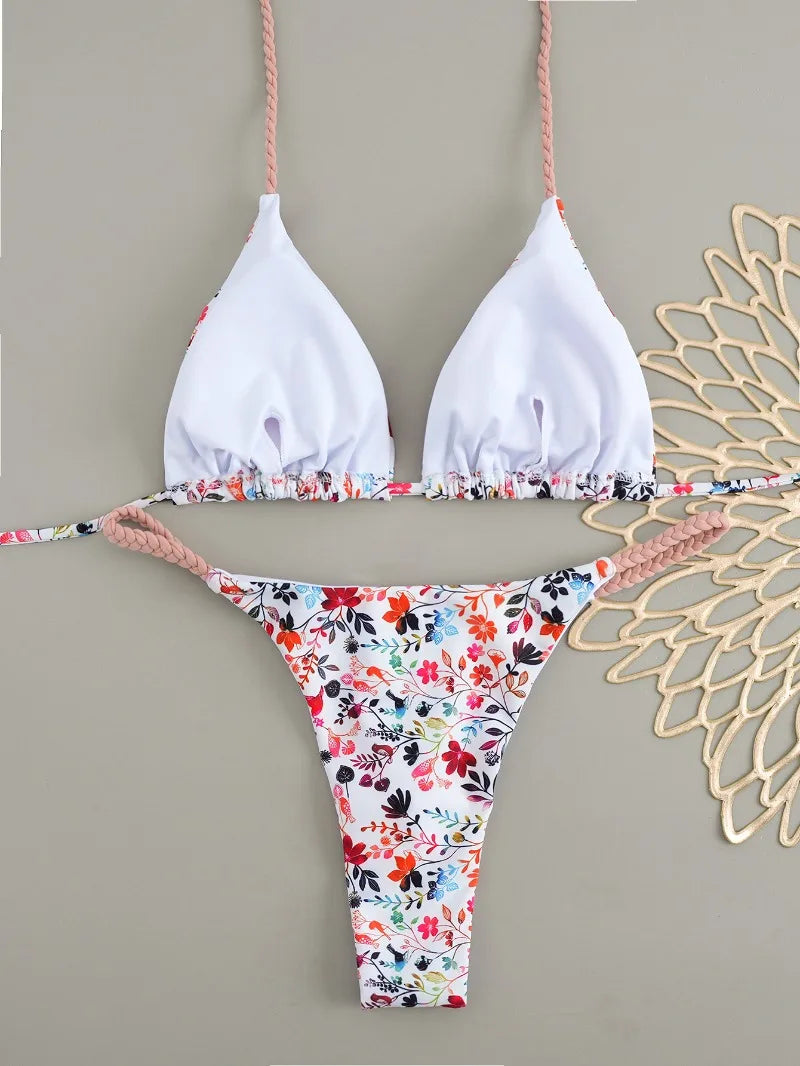 Polka Dot Bikini Set Women Two Piece Swimwear - Flirty Sexy Instagram Beach Vacation Push Up Swimsuit