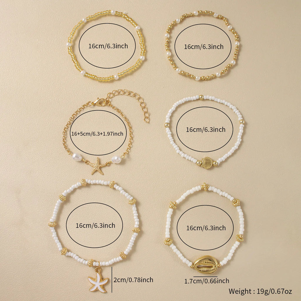 Bohemian Shell Starfish Bead Bracelet