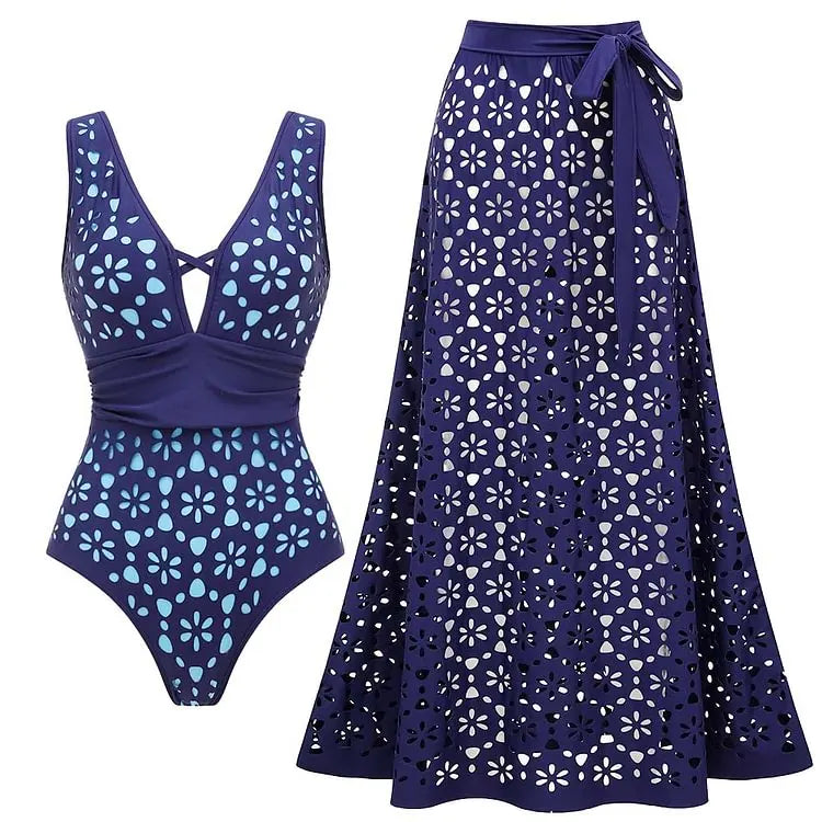 Laser Cutting Flower Swimsuit