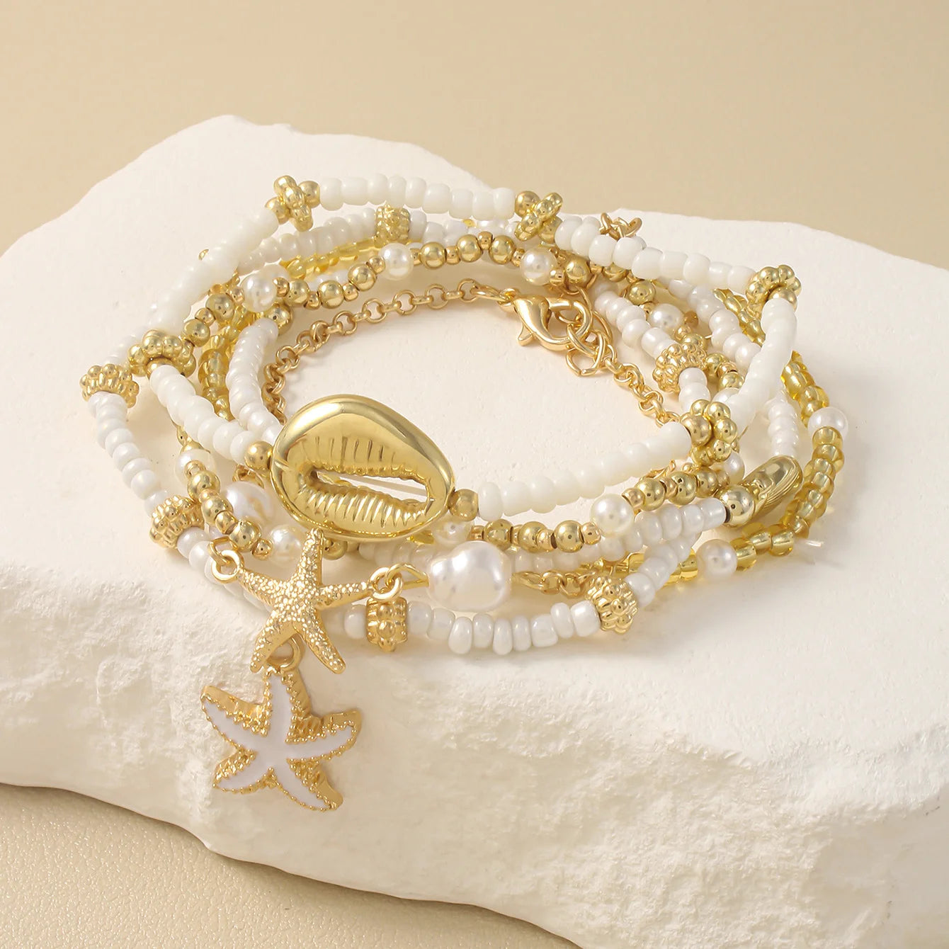 Bohemian Shell Starfish Bead Bracelet