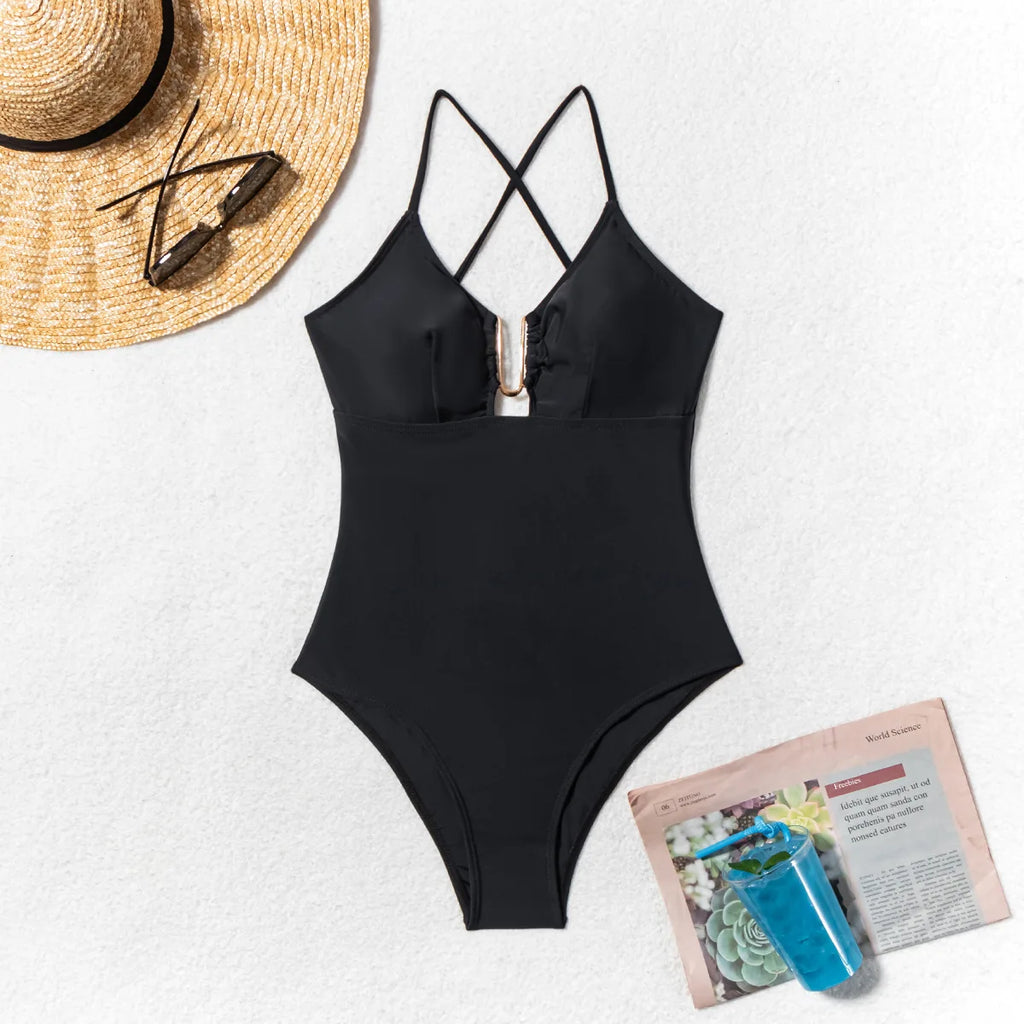 Metal U Neck Swimwear