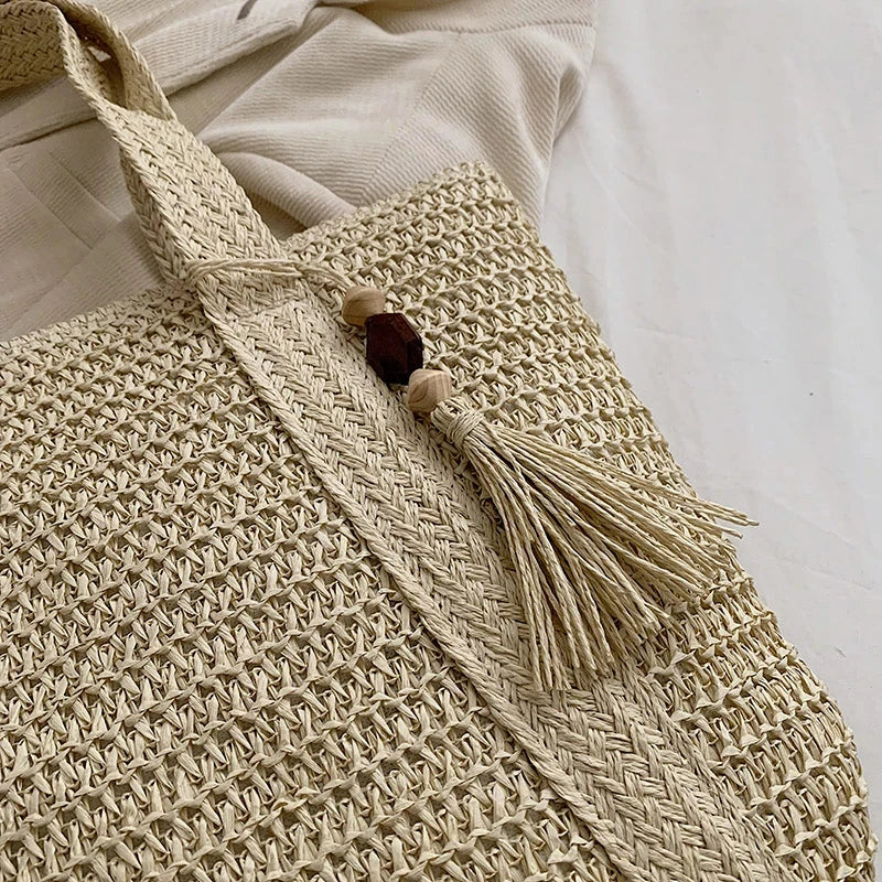 Straw Weave Tote Bag