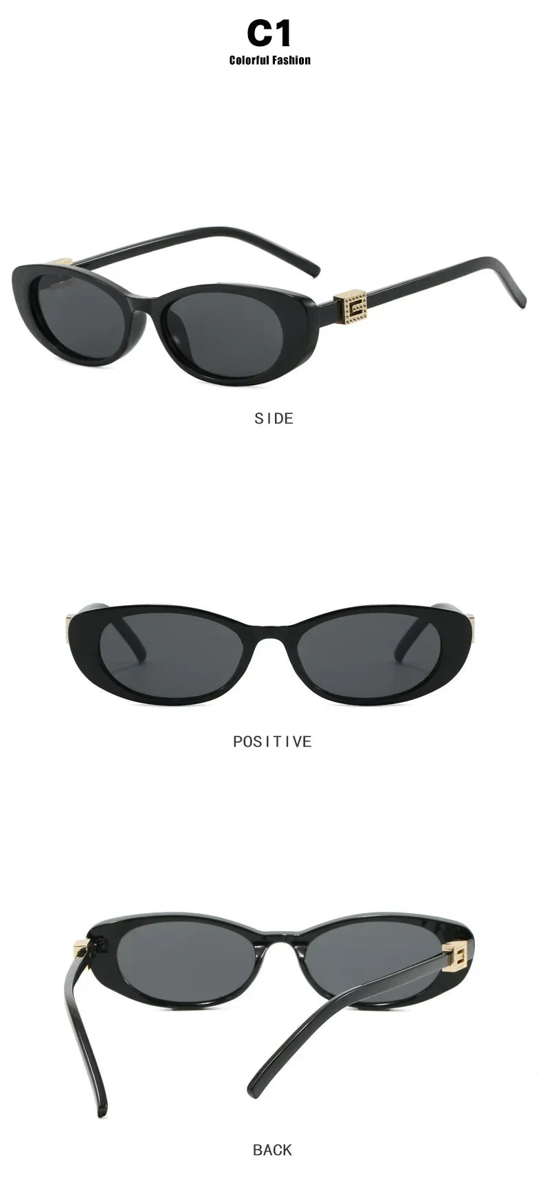 Retro Oval Frame Sunglasses