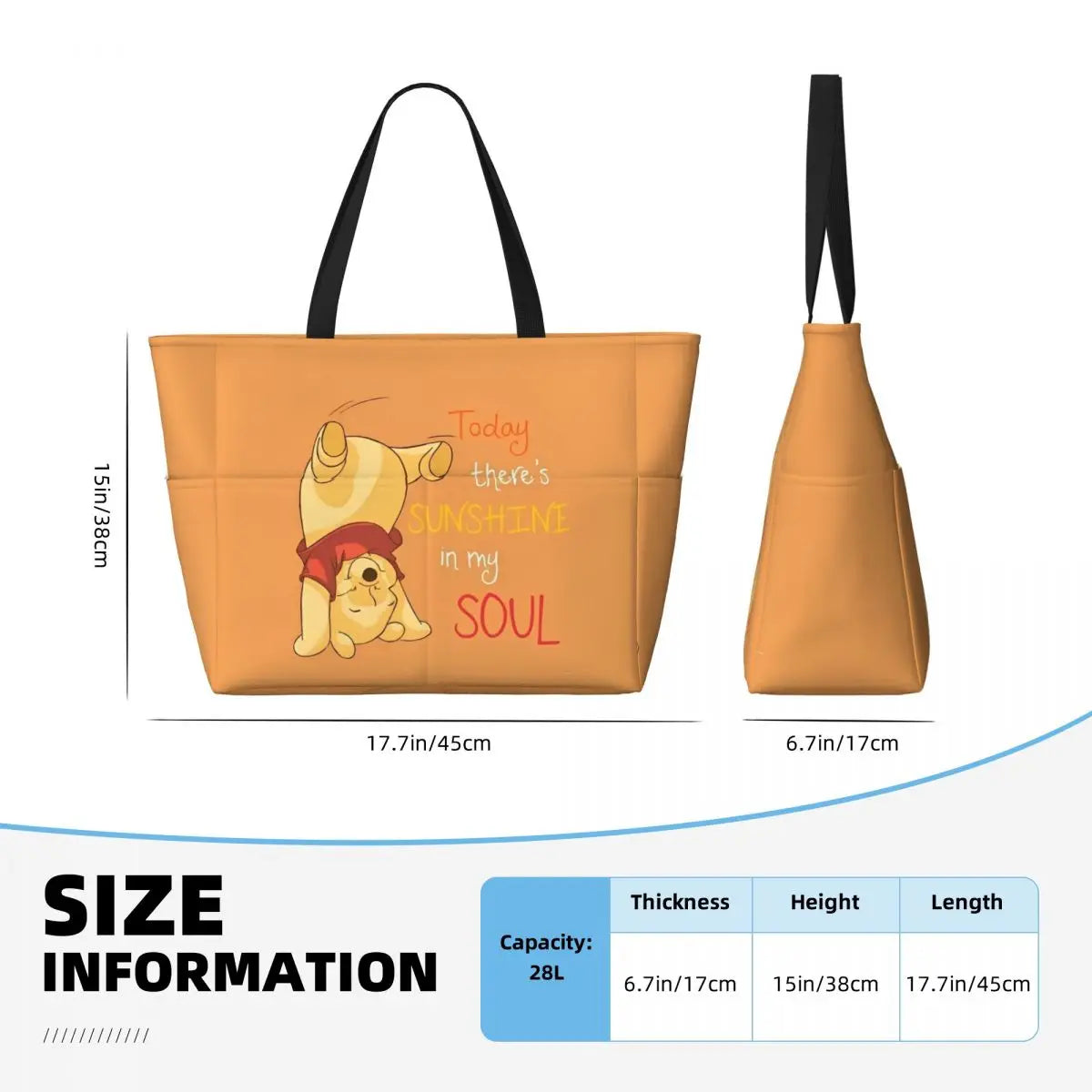 Winnie The Pooh Large Beach Tote Bag