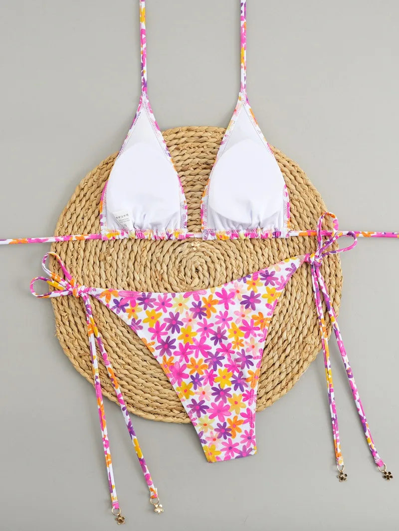 Polka Dot Bikini Set Women Two Piece Swimwear - Flirty Sexy Instagram Beach Vacation Push Up Swimsuit
