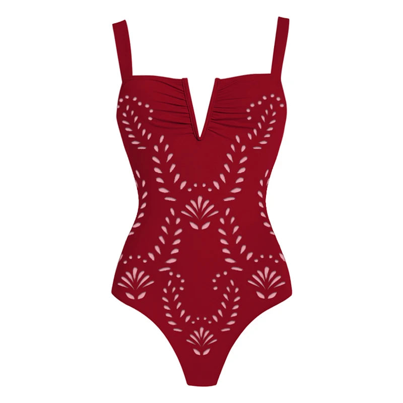 Laser Cutting Flower Swimsuit