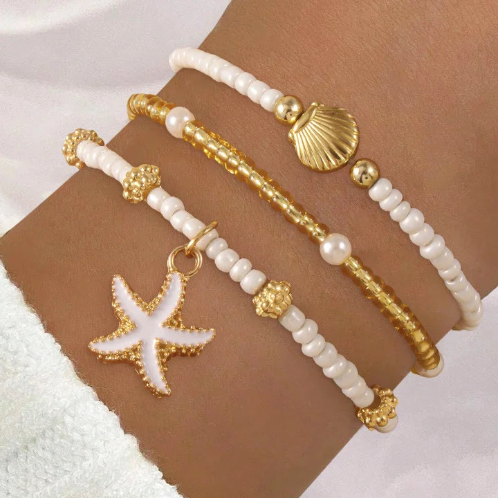 Bohemian Shell Starfish Bead Bracelet