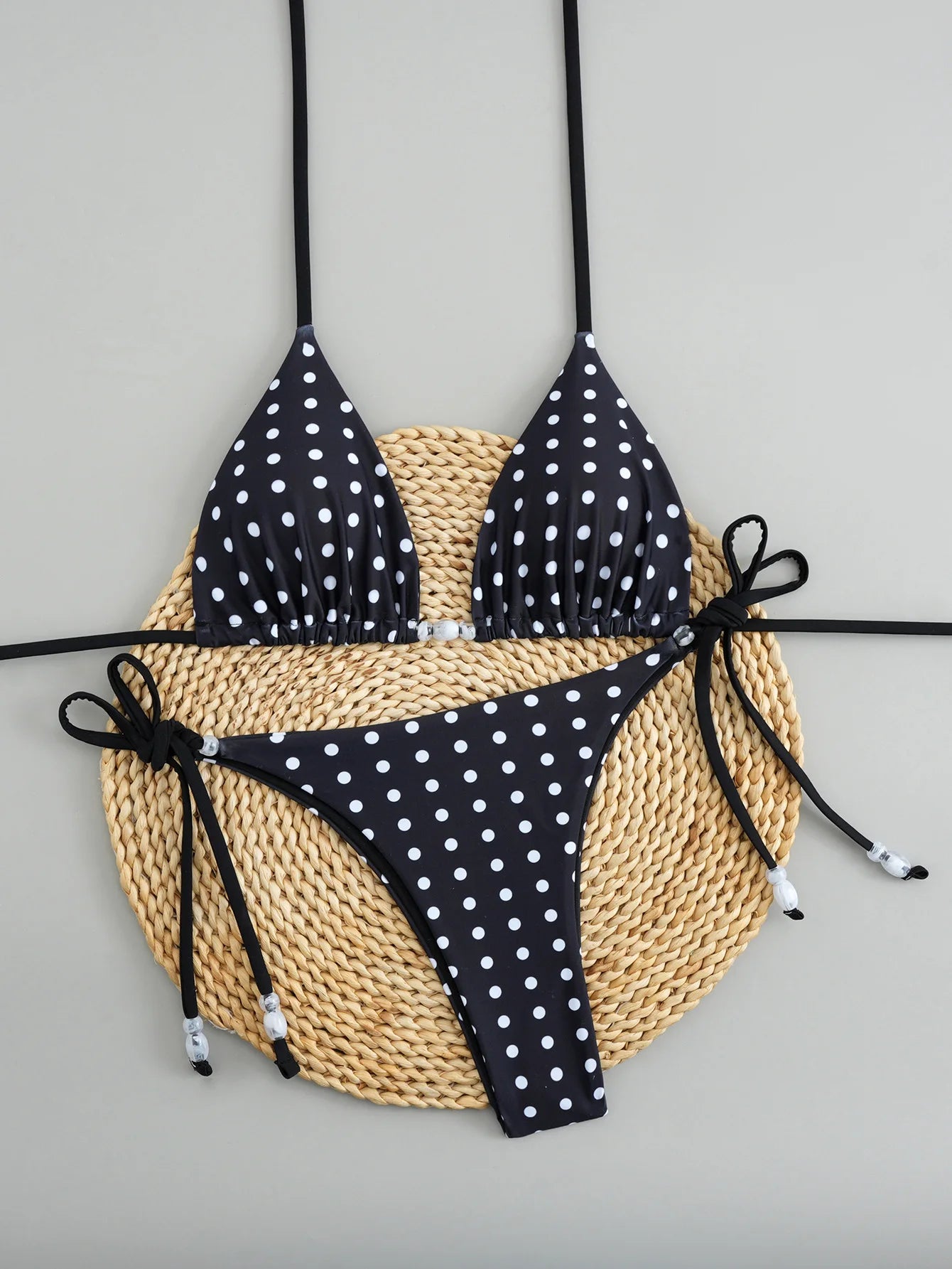 Polka Dot Bikini Set Women Two Piece Swimwear - Flirty Sexy Instagram Beach Vacation Push Up Swimsuit