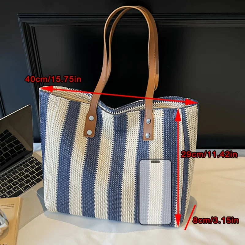 Classic striped pattern retro single-shoulder bag