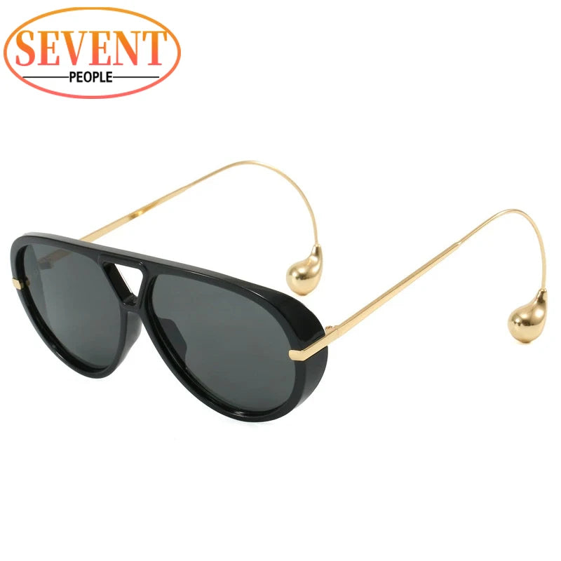 Oversized Oval Punk Pilot Sunglasses